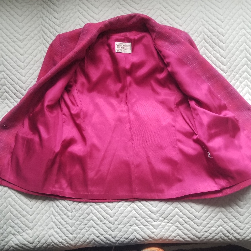 Virgin Wool Pendleton Jacket Pink Warm Vintage Pet - image 2
